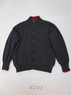 Vintage 60's Brioni Cashmere Knitted Reversible Button Up Sweater Dead Stock