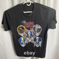 Vintage 80's Grateful Dead Mens Black T Shirt Dancing Skeletons Skull Roses L