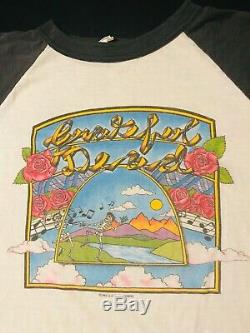 Vintage 80s 1982 Grateful Dead Concert Tour Baseball T-Shirt Garcia Jam Band