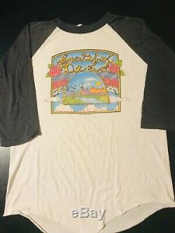 Vintage 80s 1982 Grateful Dead Concert Tour Baseball T-Shirt Garcia Jam Band