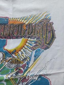 Vintage 80s Grateful Dead 1988 Skeleton Bone Surf Psychedelic Hippy T-Shirt XL