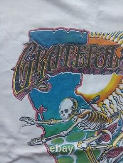 Vintage 80s Grateful Dead 1988 Skeleton Bone Surf Psychedelic Hippy T-Shirt XL