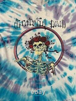 Vintage 80s Grateful Dead Skull shirt size XL Tie Dye 100% cotton Parking lot t