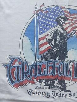 Vintage 80s Grateful Dead Twenty Years So Far 1985 American Army Flag T-Shirt L