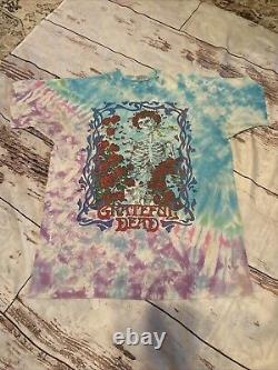 Vintage 90s GRATEFUL DEAD TIE DYE T SHIRT Liquid Blue 1990s Xl 1990 2 Sided