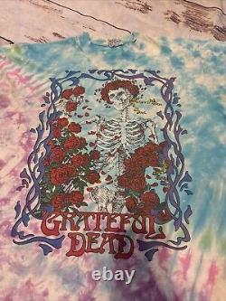 Vintage 90s GRATEFUL DEAD TIE DYE T SHIRT Liquid Blue 1990s Xl 1990 2 Sided