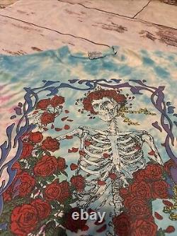 Vintage 90s GRATEFUL DEAD TIE DYE T SHIRT Liquid Blue 1990s Xl 1990 2 Sided