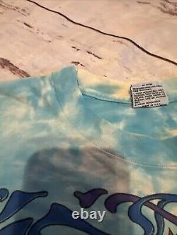 Vintage 90s GRATEFUL DEAD TIE DYE T SHIRT Liquid Blue 1990s Xl 1990 2 Sided