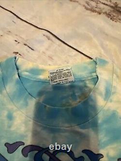 Vintage 90s GRATEFUL DEAD TIE DYE T SHIRT Liquid Blue 1990s Xl 1990 2 Sided