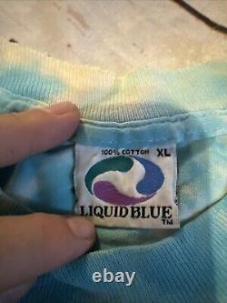 Vintage 90s GRATEFUL DEAD TIE DYE T SHIRT Liquid Blue 1990s Xl 1990 2 Sided