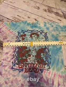 Vintage 90s GRATEFUL DEAD TIE DYE T SHIRT Liquid Blue 1990s Xl 1990 2 Sided