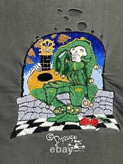 Vintage 90s Grateful Dead Band T shirt size L Kelly Mouse studios Embroidered