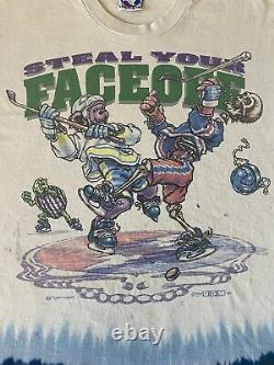 Vintage 90s Grateful Dead Steal Your Face Off Liquid Blue XL T-shirt Very Rare