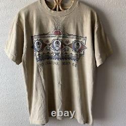 Vintage 90s Grateful Dead T Shirt Jester Native Art Jam Band Skull L Garcia 94