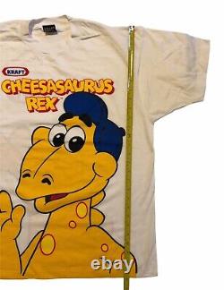 Vintage 90s Kraft Cheesasaurus Rex All Over Print T-Shirt Dead Stock Size XL