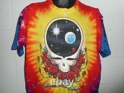 Vintage 90s Liquid Blue Tie Dye 1992 Grateful Dead Space Your Face T-Shirt XL