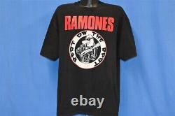 Vintage 90s RAMONES BEAT ON BRAT EAGLE LYRICS ROCK N ROLL BAND 2 SIDE t-shirt XL