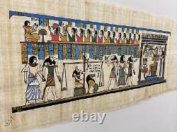 Vintage Authentic Hand Painted Egyptian Papyrus Book of the Dead 13x34