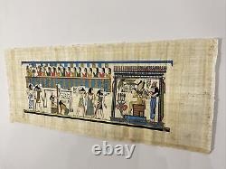 Vintage Authentic Hand Painted Egyptian Papyrus Book of the Dead 13x34