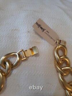 Vintage Dead Stock NWT Givenchy Heavy Gold Tone Rope Link Chain Necklace Choker