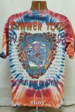 Vintage GRATEFUL DEAD 1995 Tie Dye 30th Anniversary Summer Tour T SHIRT XL B6