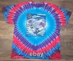 Vintage GRATEFUL DEAD GDM 1990 SNOWBOARD DANCIN BEARS Wildcat TIE-DYE T-Shirt