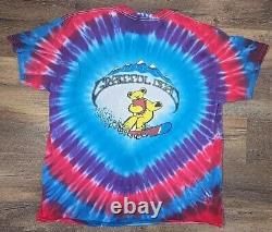 Vintage GRATEFUL DEAD GDM 1990 SNOWBOARD DANCIN BEARS Wildcat TIE-DYE T-Shirt