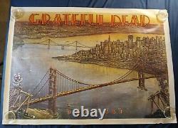 Vintage GRATEFUL DEAD Poster DEAD SET Huge 55x39 San Francisco Golden Gate RARE