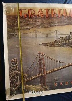 Vintage GRATEFUL DEAD Poster DEAD SET Huge 55x39 San Francisco Golden Gate RARE