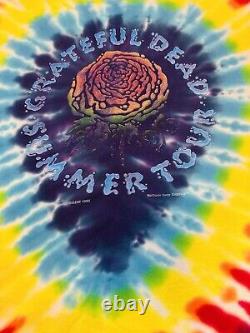 Vintage GRATEFUL DEAD Sz XL 1995 SUMMER TOUR 90s Not Fade Away Tie-Dye T-shirt