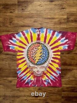 Vintage GRATEFUL DEAD T-Shirt 1994 Summer Tour Merch Tie Dye Mosaic Glass Sz M