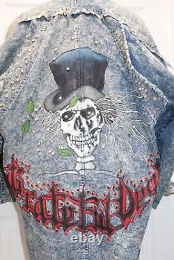Vintage Grateful Dead 1993 Guilio Denim Jean Jacket Hand Painted Acid Wash Large