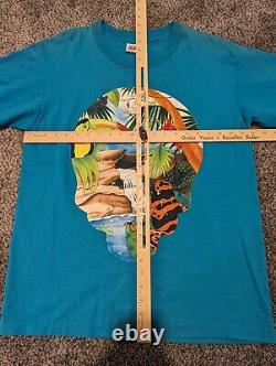 Vintage Grateful Dead ANVIL Shirt Large Rain Forest Blue OG 1993 Spring Tour