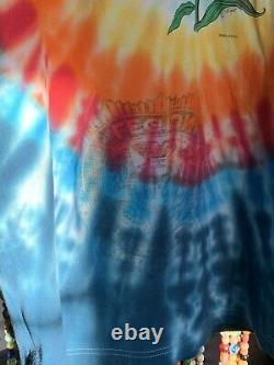 Vintage Grateful Dead Dancing Bear Butterfly Tie Dye Sundog T Shirt XL Misprint
