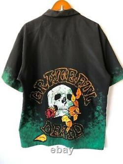 Vintage Grateful Dead Dragonfly Shirt Men XLarge Black Button Up Skull Camp 2004