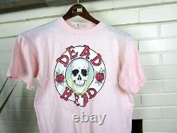 Vintage Grateful Dead Head T-shirt Pink Skull Rose Skate Surf Thrasher Pushead