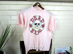 Vintage Grateful Dead Head T-shirt Pink Skull Rose Skate Surf Thrasher Pushead