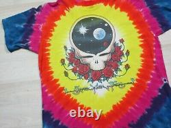 Vintage Grateful Dead Liquid Blue Tie Dye 1992 Space Your Face T-Shirt XL 1990's