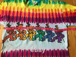 Vintage Grateful Dead Shirt 1990's Dancing Bears Tie Dye Anvil USA Men Size XL