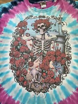 Vintage Grateful Dead Shirt Liquid Blue 30th Anniversary Skull & Roses Original