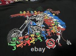 Vintage Grateful Dead Shirt Motorcycle Harley Davidson FL Tour 90s 2 Sided Rare