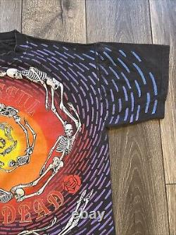 Vintage Grateful Dead Shirt XL 92 Tour Skeleton Single Stitch AOP Rare Garcia