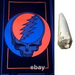 Vintage Grateful Dead Skull Steal Your Face Blacklight 22x34 Poster NEW OPEN