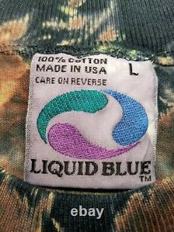 Vintage Grateful Dead Spiral Dancing Bears Liquid Blue Tie-Dye Shirt Large 1995