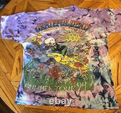 Vintage Grateful Dead Summer Tour 1994 Tie Dye T-Shirt Surfer Jerry Pirate Ship