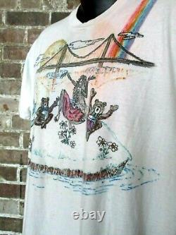 Vintage Grateful Dead T-Shirt (XL) Hand-Drawn Art 2-Sided RARE-Unique Band Tee