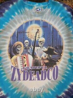 Vintage Grateful Dead Zydeadco Spring Tour Band Tshirt Liquid Blue USA Sz Xl