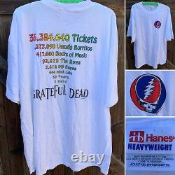 Vintage Grateful Dead t-shirt tickets veggie burritos hours of music sz XXL 2XL