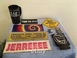 Vintage Jerry Garcia Grateful Dead Head Magnets Mug Koozie Pin Etc Lot Alpine 86