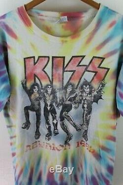 Vintage Kiss 1996 Reunion Tour Shirt Tie Dye Alive Double Sided Grateful Dead
